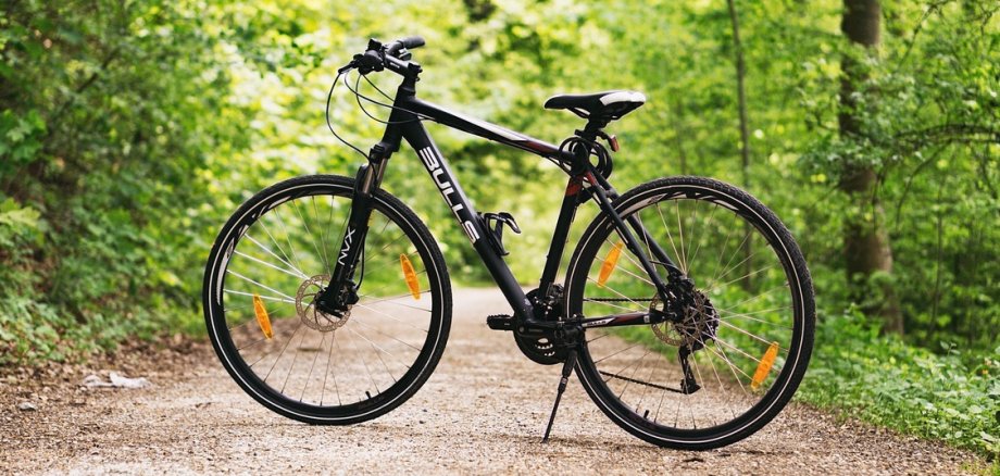 Fahrrad auf Waldweg